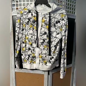 Peanuts snoopy reversible zip up hoodie (small)